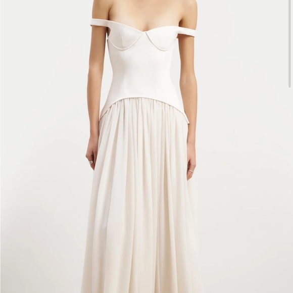 Because Of Alice Dresses & Skirts - Off-Shoulder Ivory Bridal Gown with Fitted Bodice